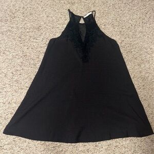 Lush Black Lace Detail Dress